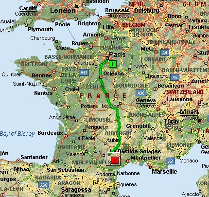 france Clermont Ferrand map