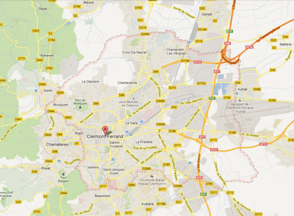 Clermont Ferrand Map France