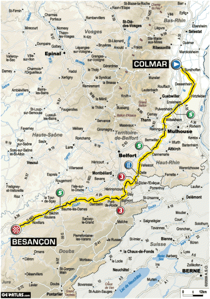 Colmar besancon map