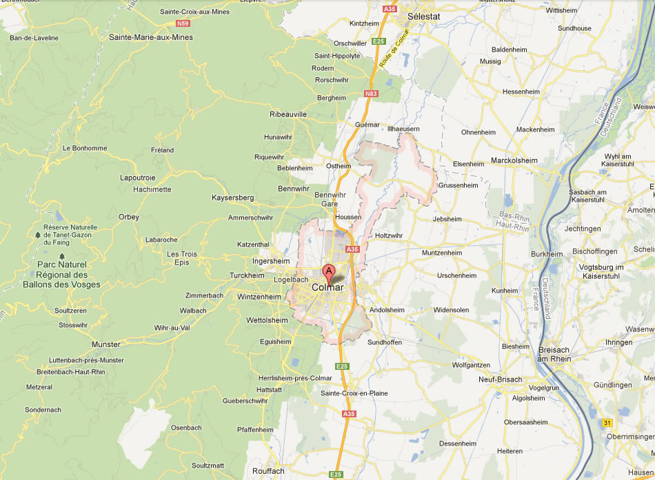 map of Colmar