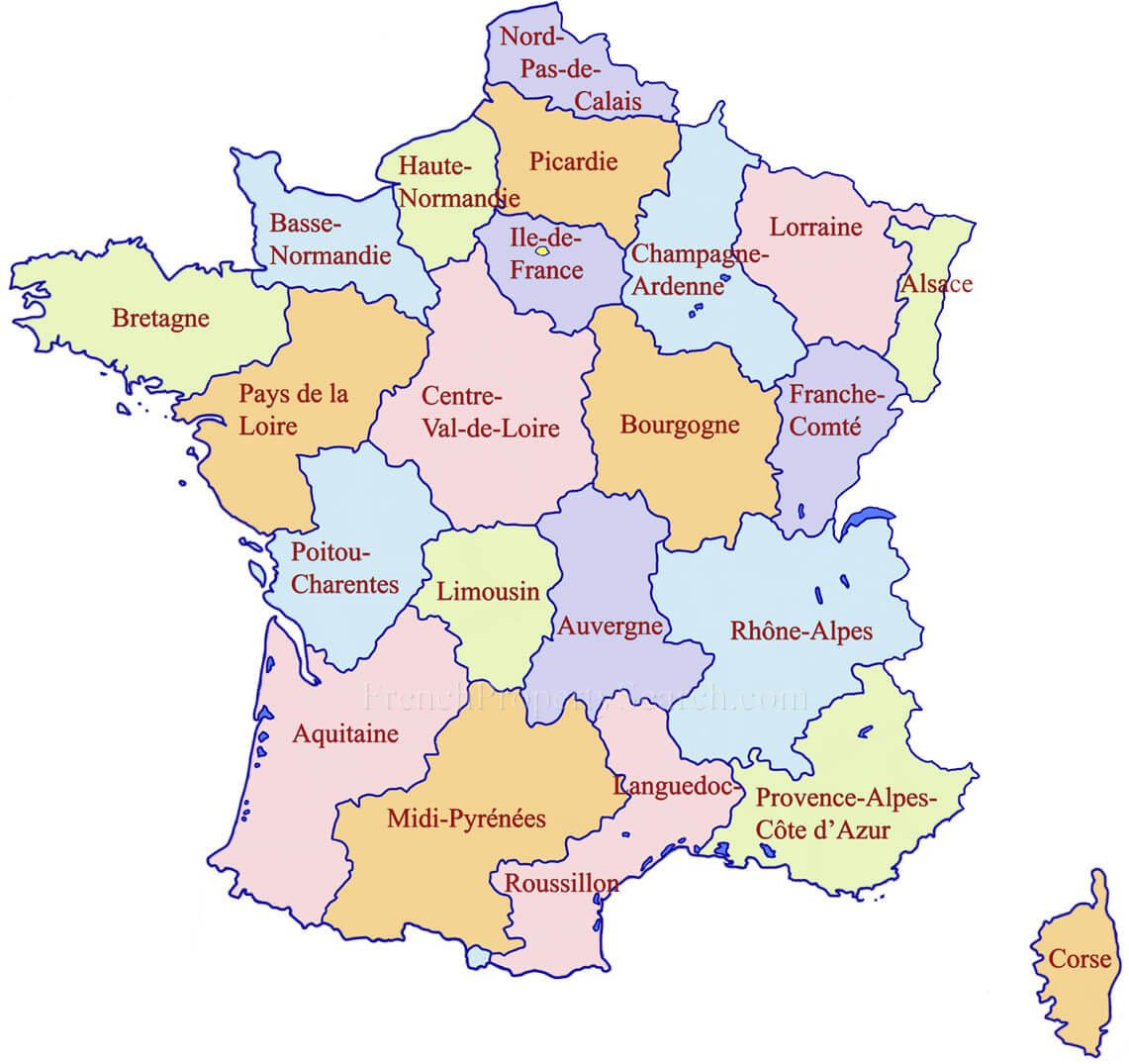 France Cantons Regions Map