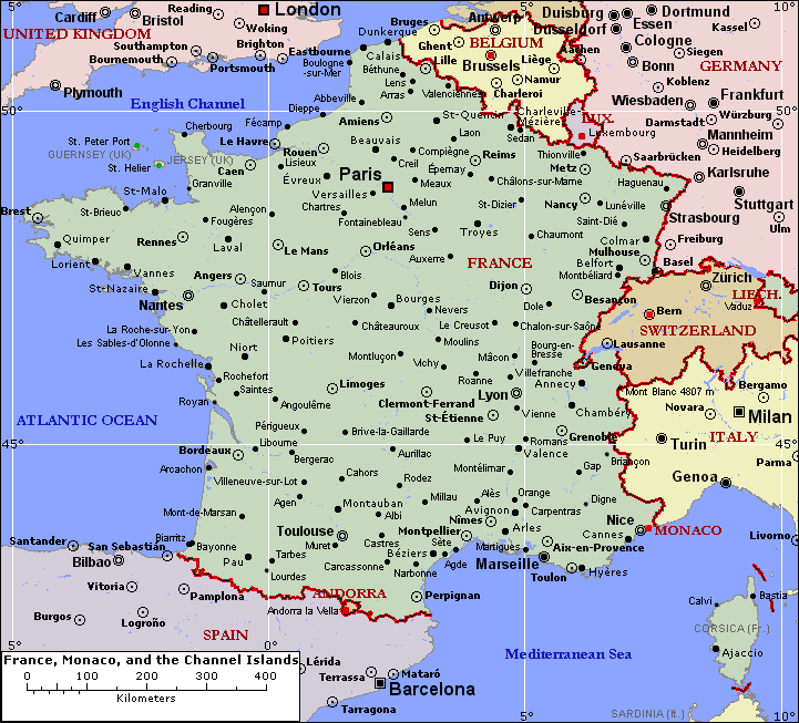 France Cities Map