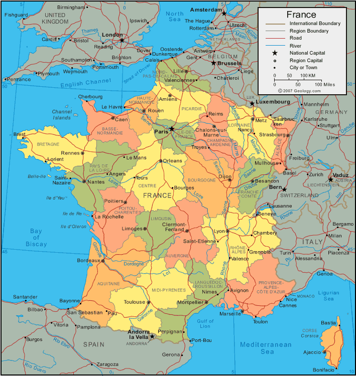 France Cantons Map
