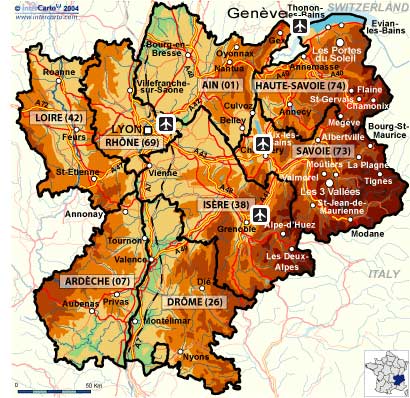 Grenoble rhone alpes map