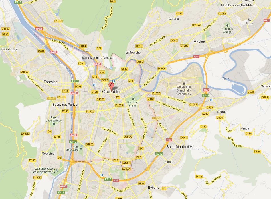map of Grenoble