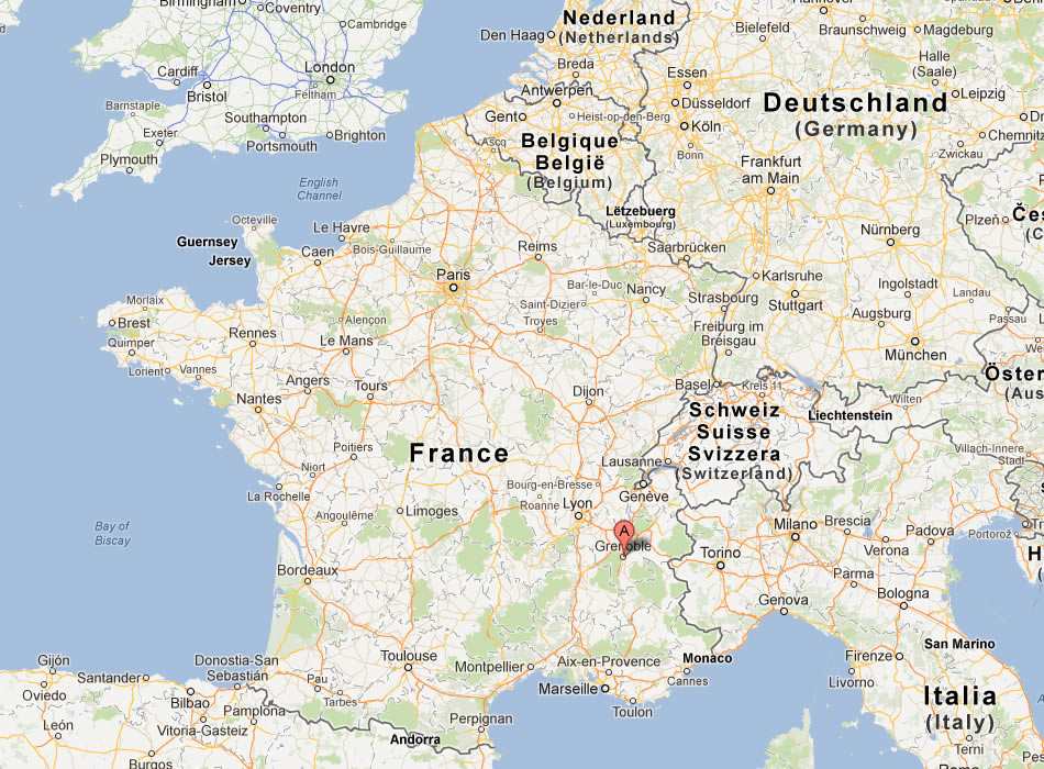 map of Grenoble france