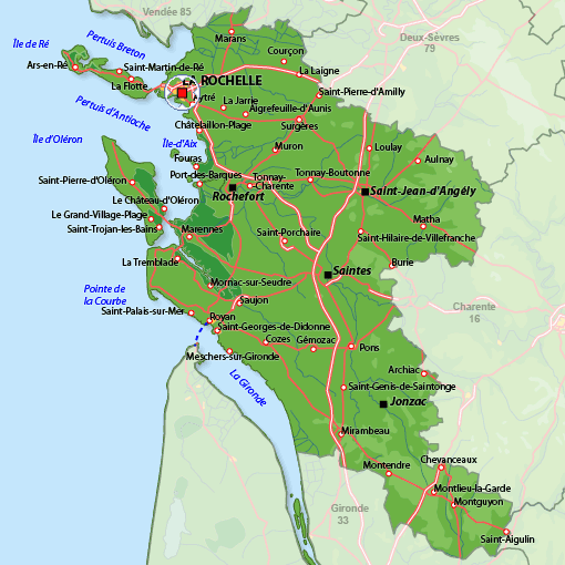 Map Of La Rochelle In France