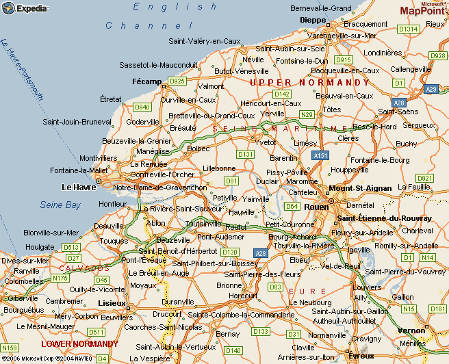 Le Havre regional map