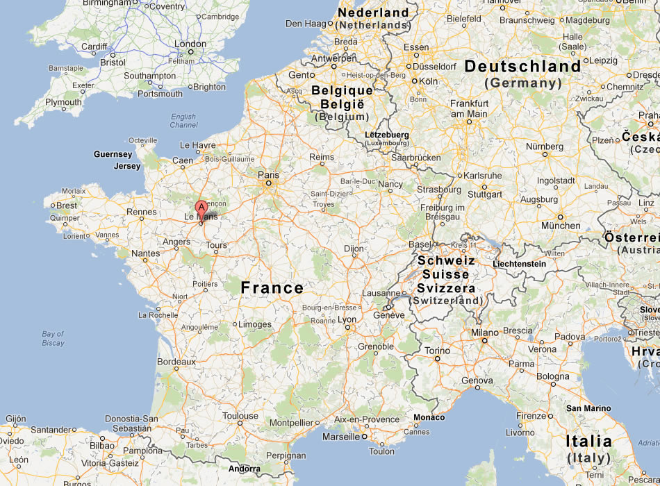 map of Le Mans france