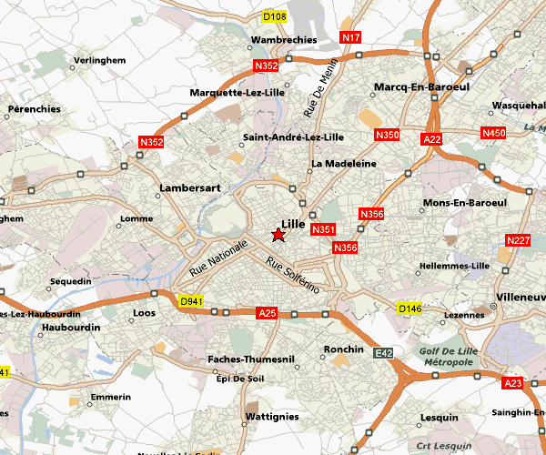 Lille route map