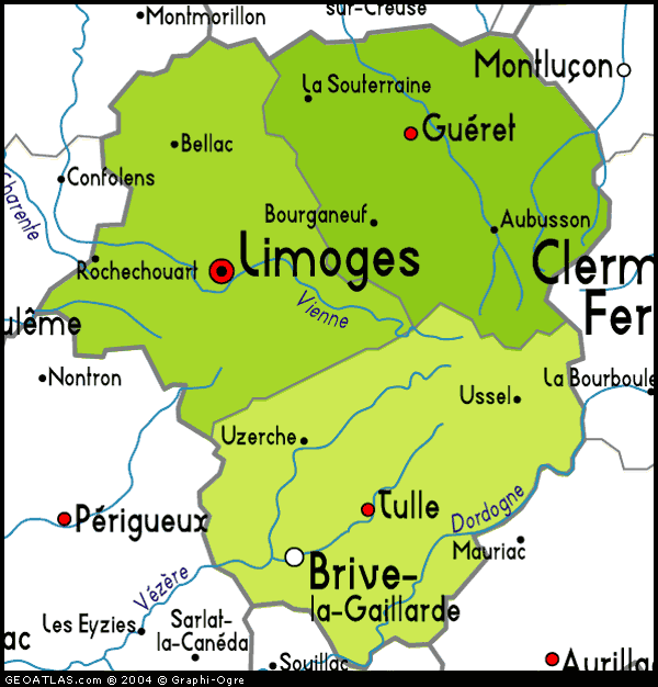 Limoges province map