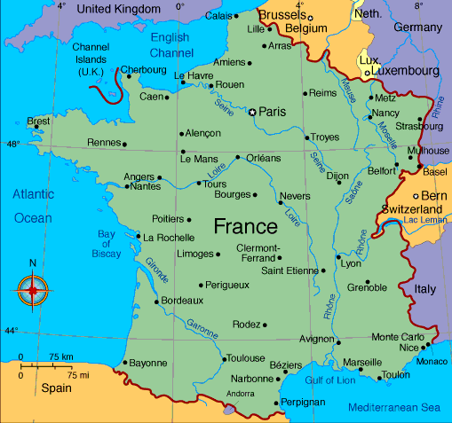 map of major french cities France Major Cities Map map of major french cities