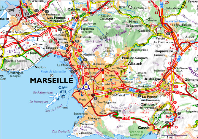 Marseille urban area map