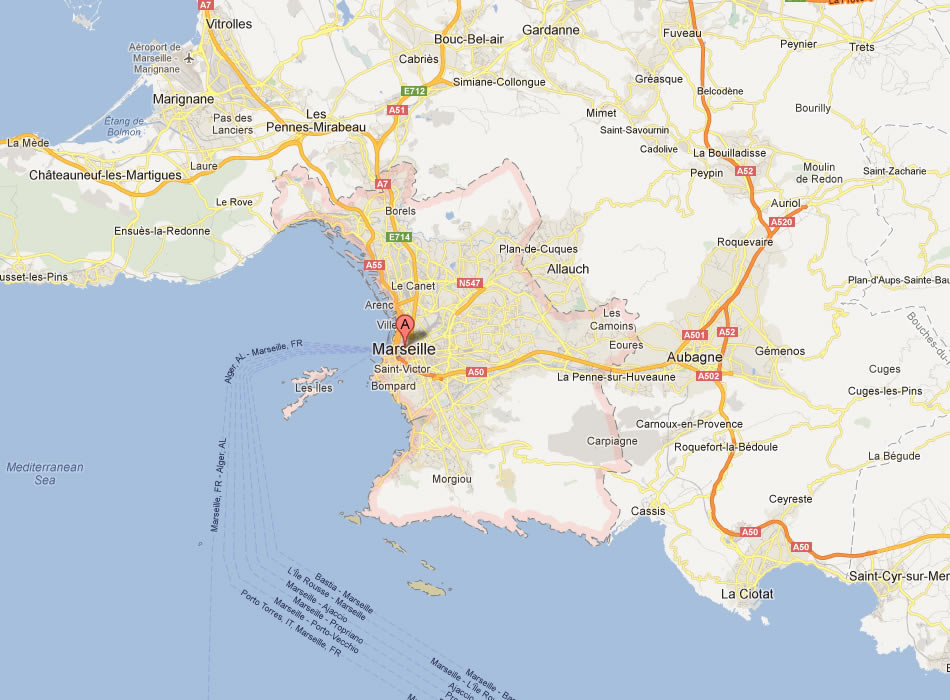 map of Marseille