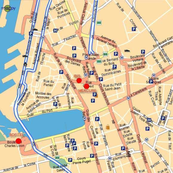Marseille downtown map
