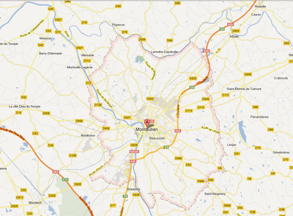 map of Montauban