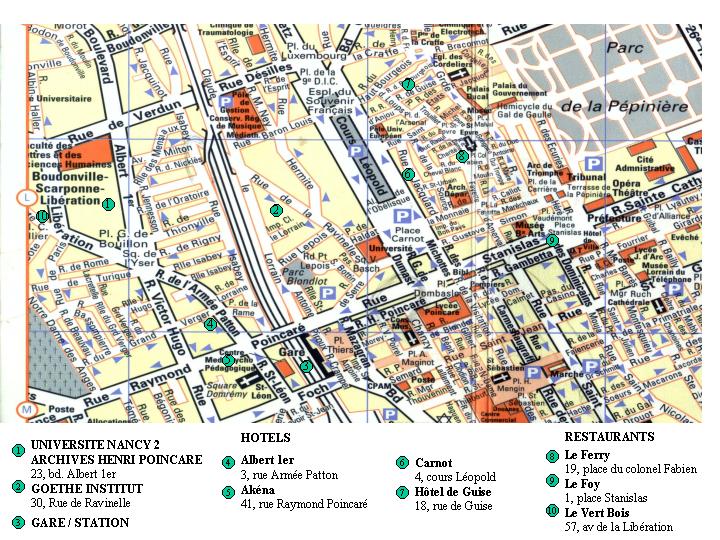 Nancy hotels map