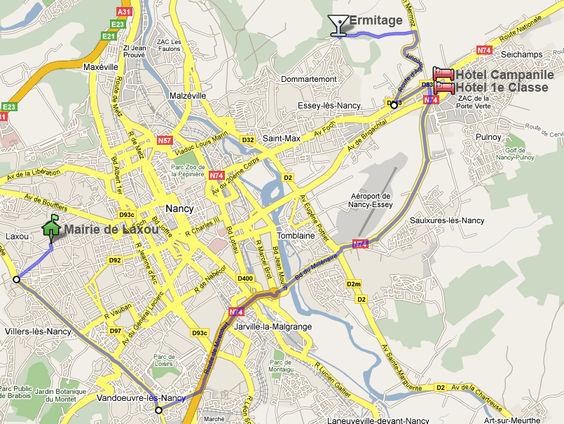 Nancy city center map