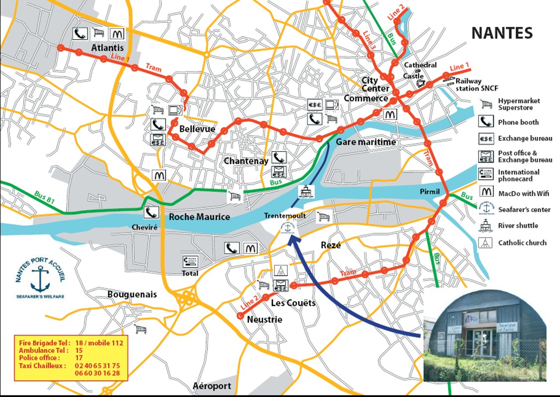 Nantes downtown map