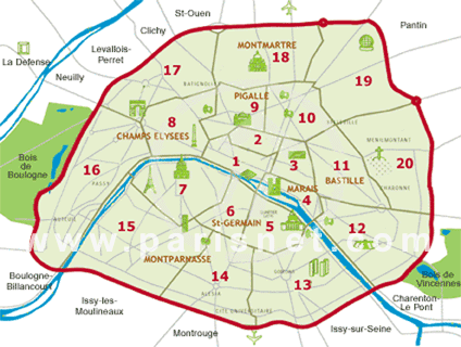 paris district map