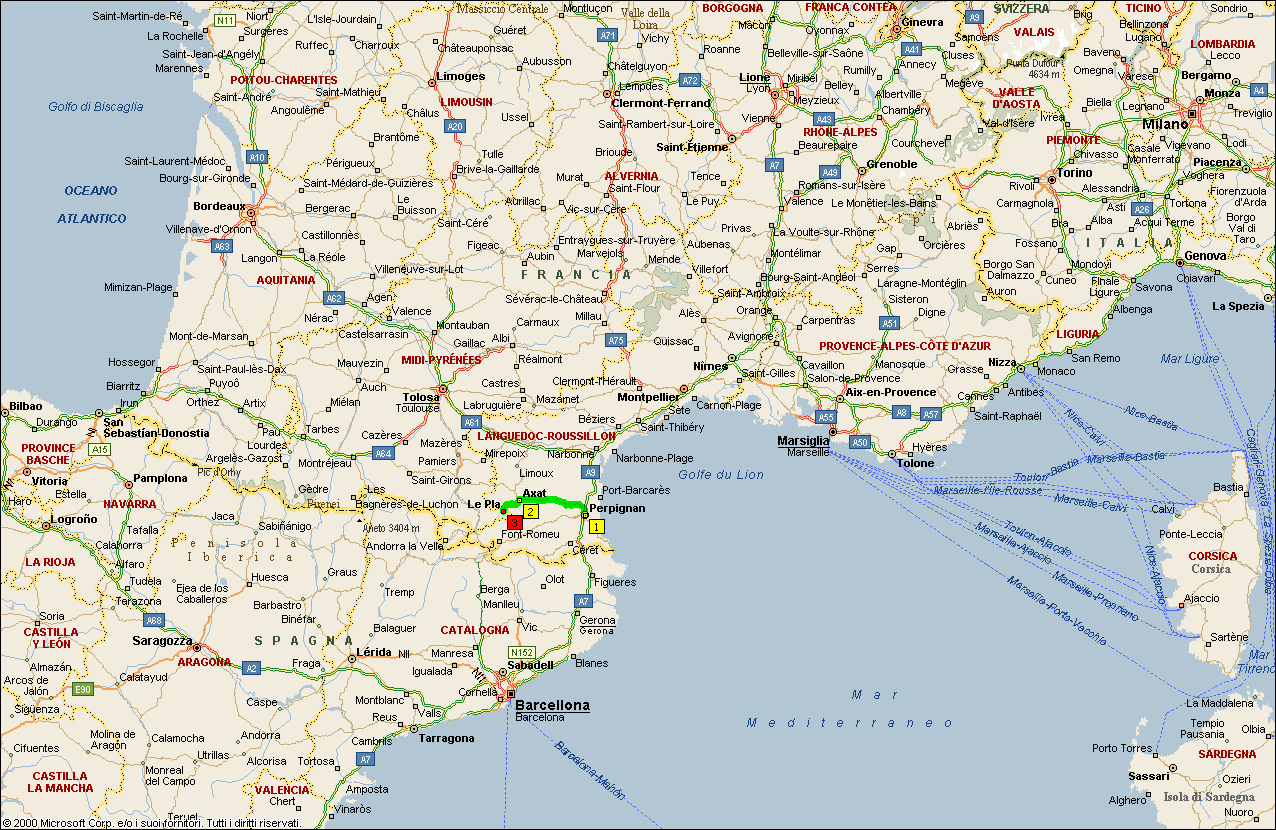 Perpignan route map