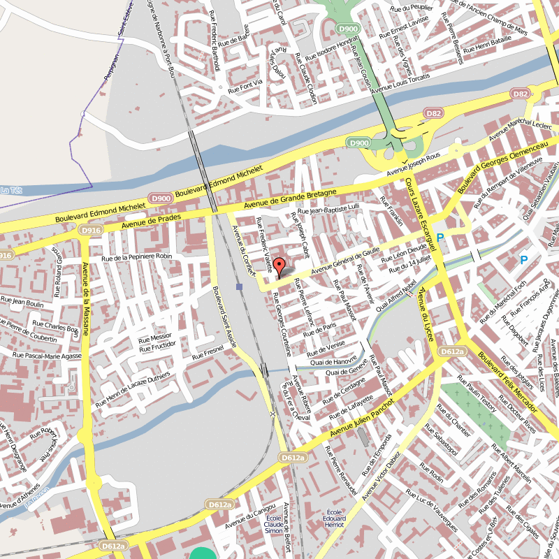 Perpignan hotels map