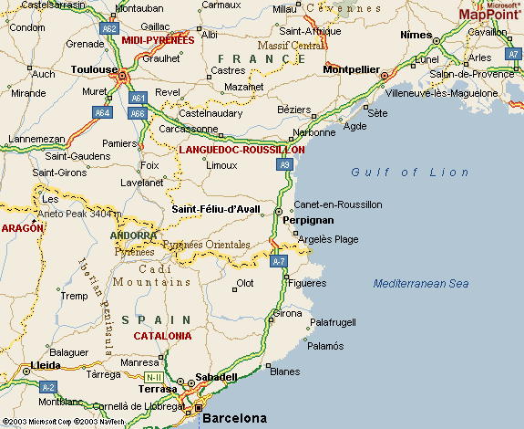 Perpignan road map
