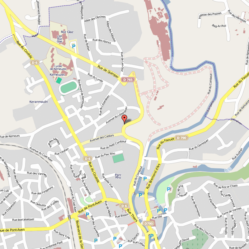 Quimper city center map