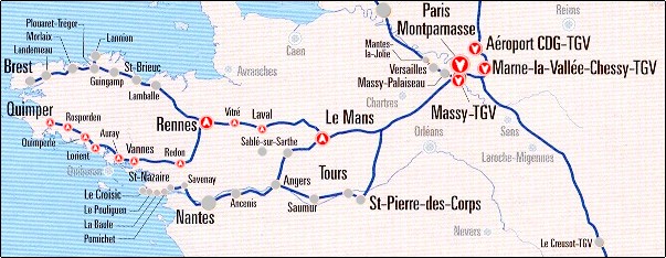 Quimper train map