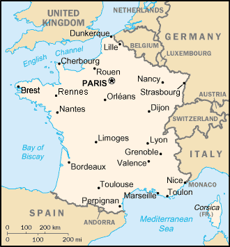 France Rennes map