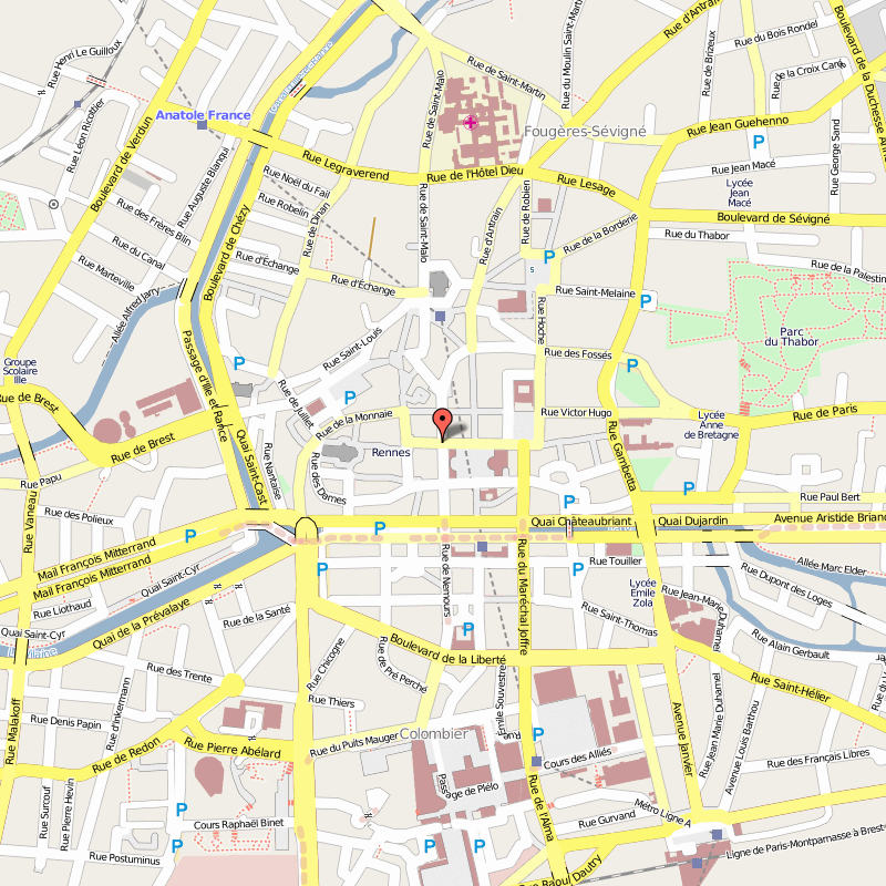 Rennes city map
