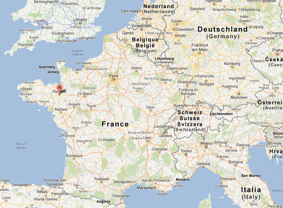 map of Rennes france