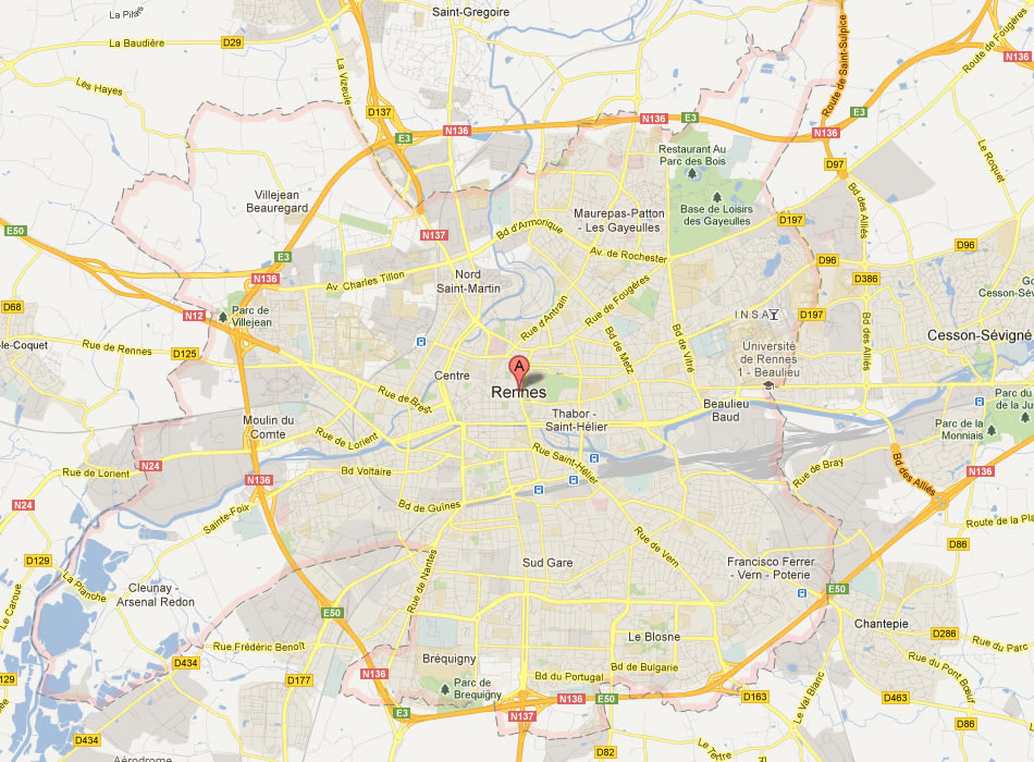 map of Rennes
