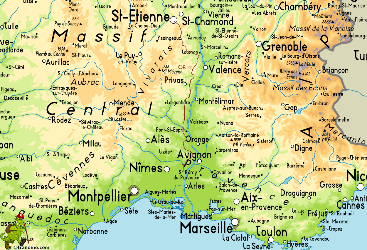 Saint Etienne regional map