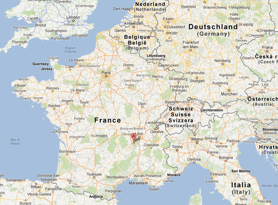 map of Saint Etienne france