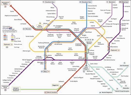 Strasbourg metro map