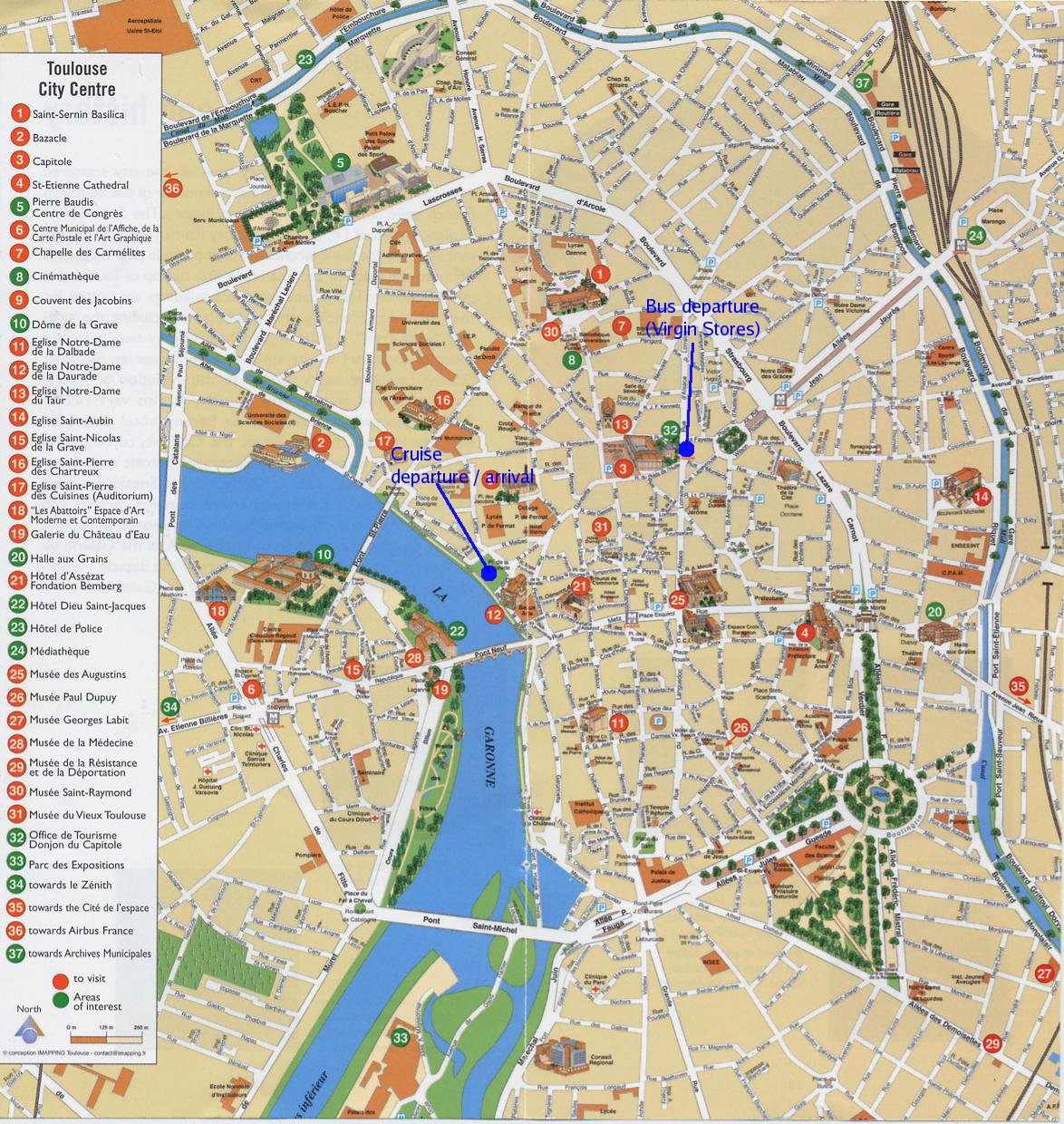 Toulouse transportation map