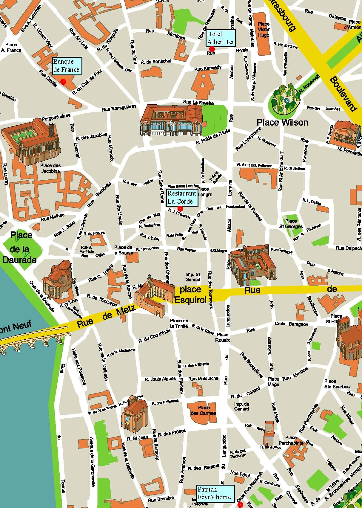 Toulouse tourist map