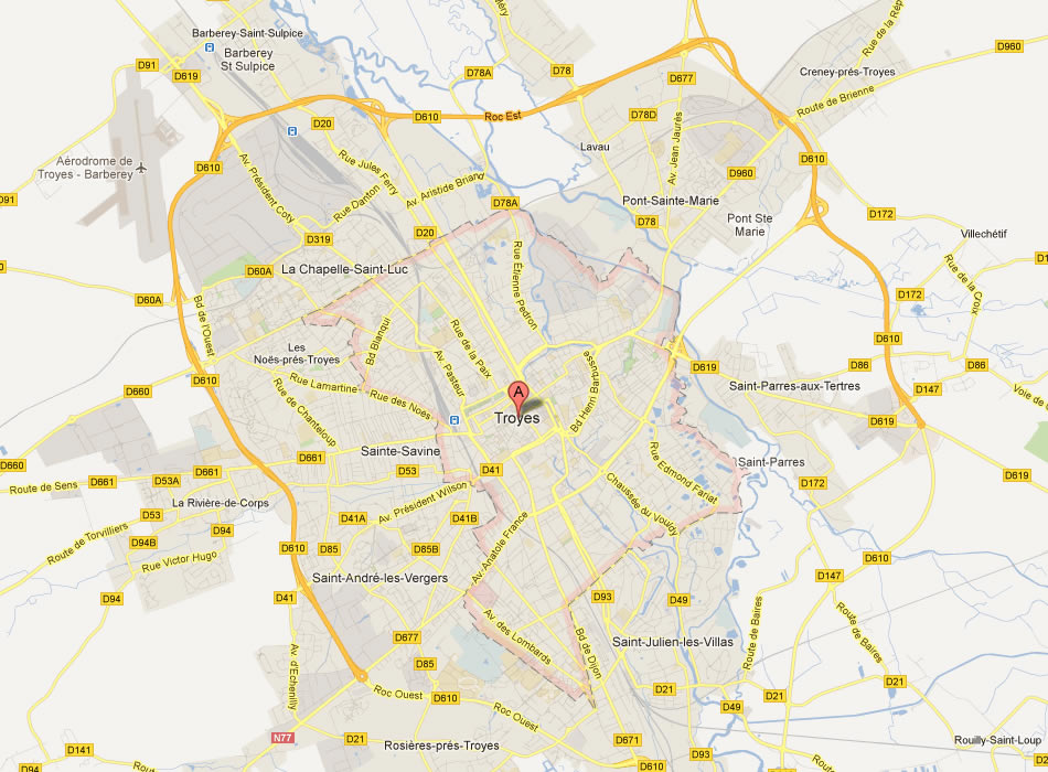 map of Troyes