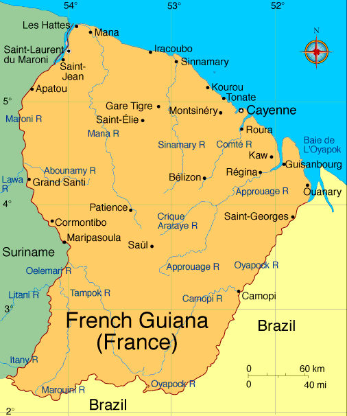 French Guiana Map