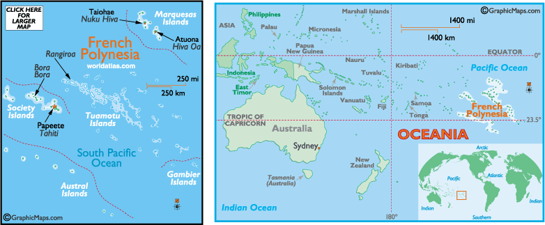 MAP OF FRENCH POLYNESIA