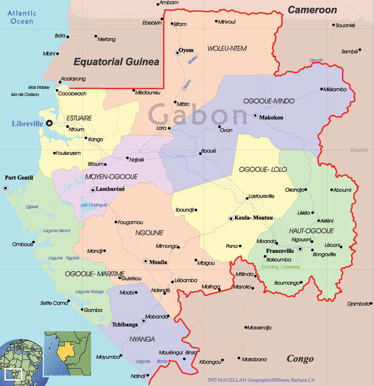 MAP OF GABON