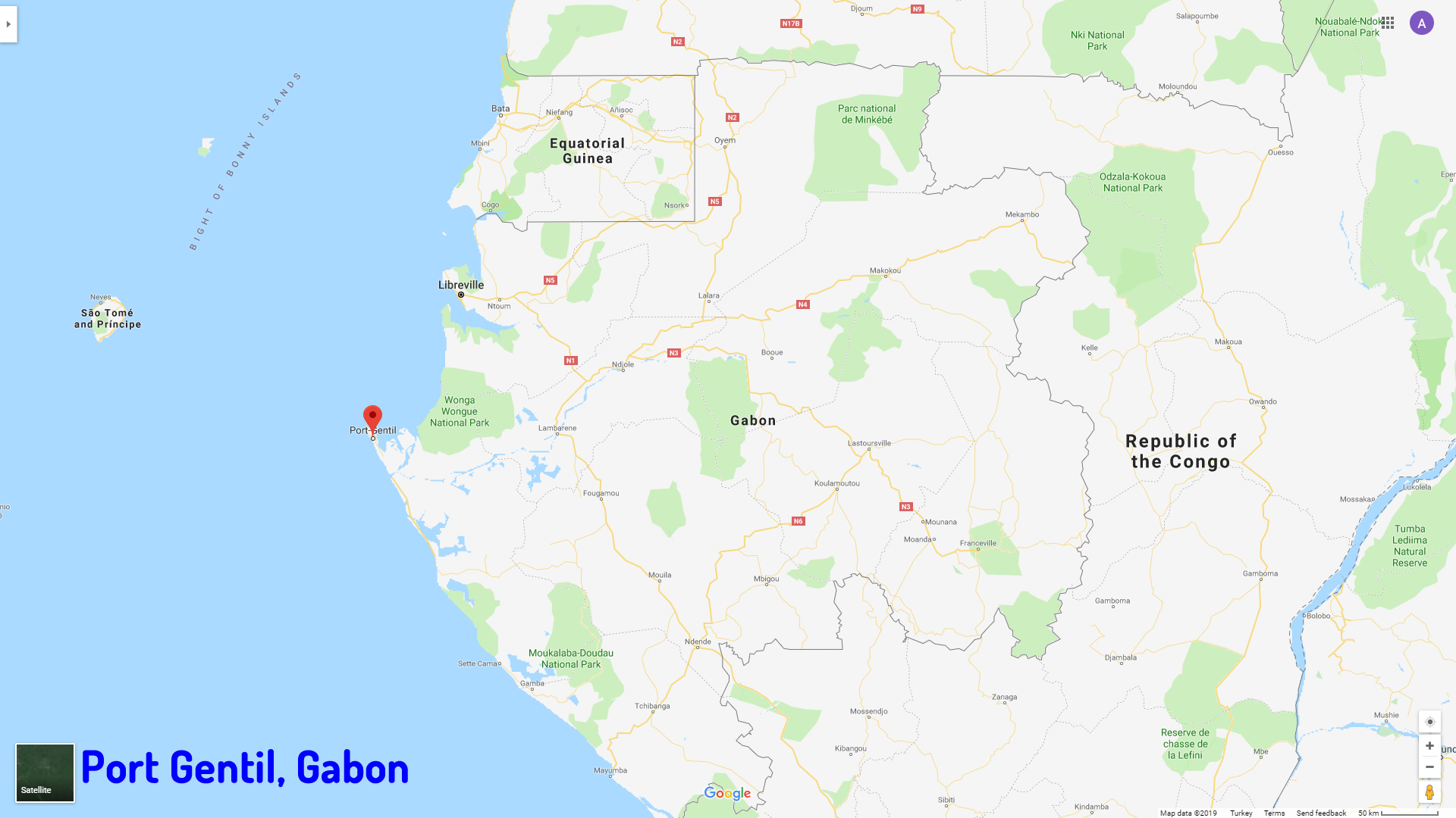 Port Gentil map Gabon