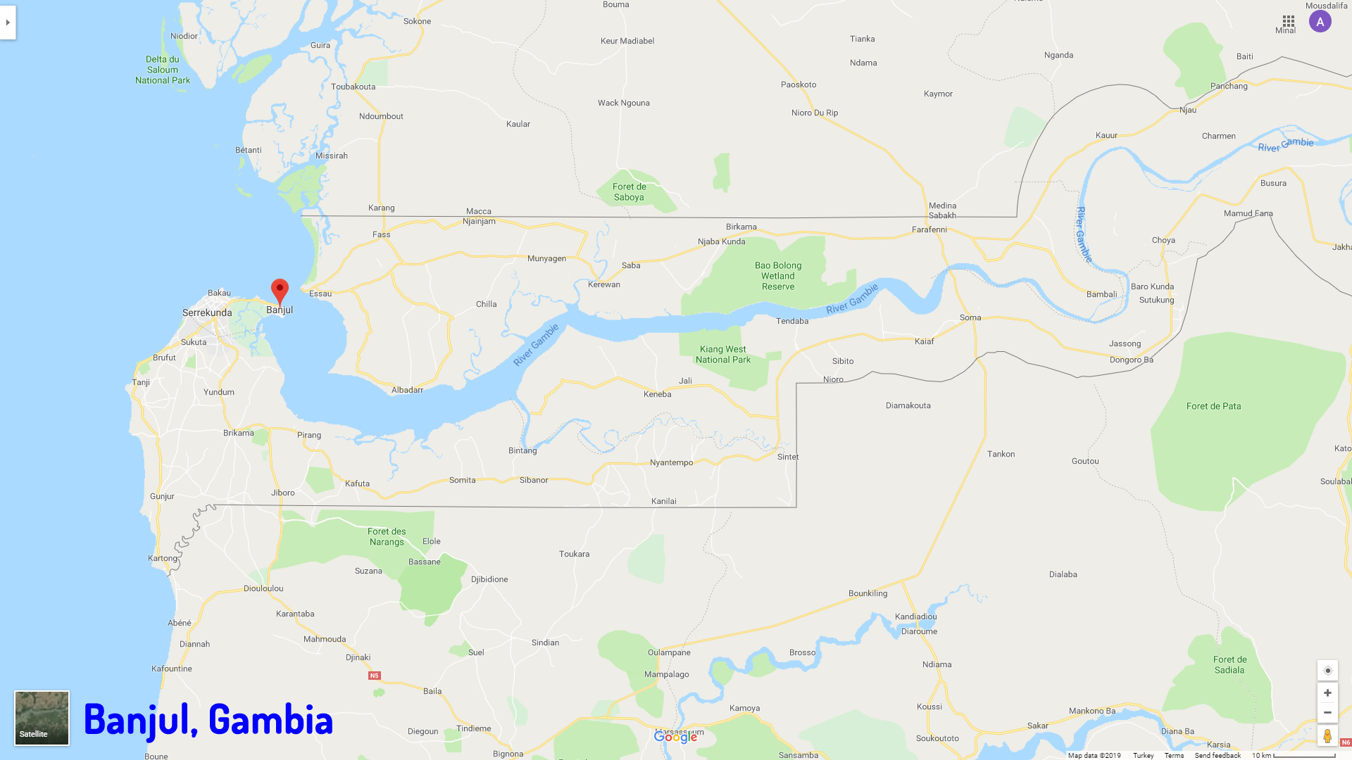 Banjul map Gambia