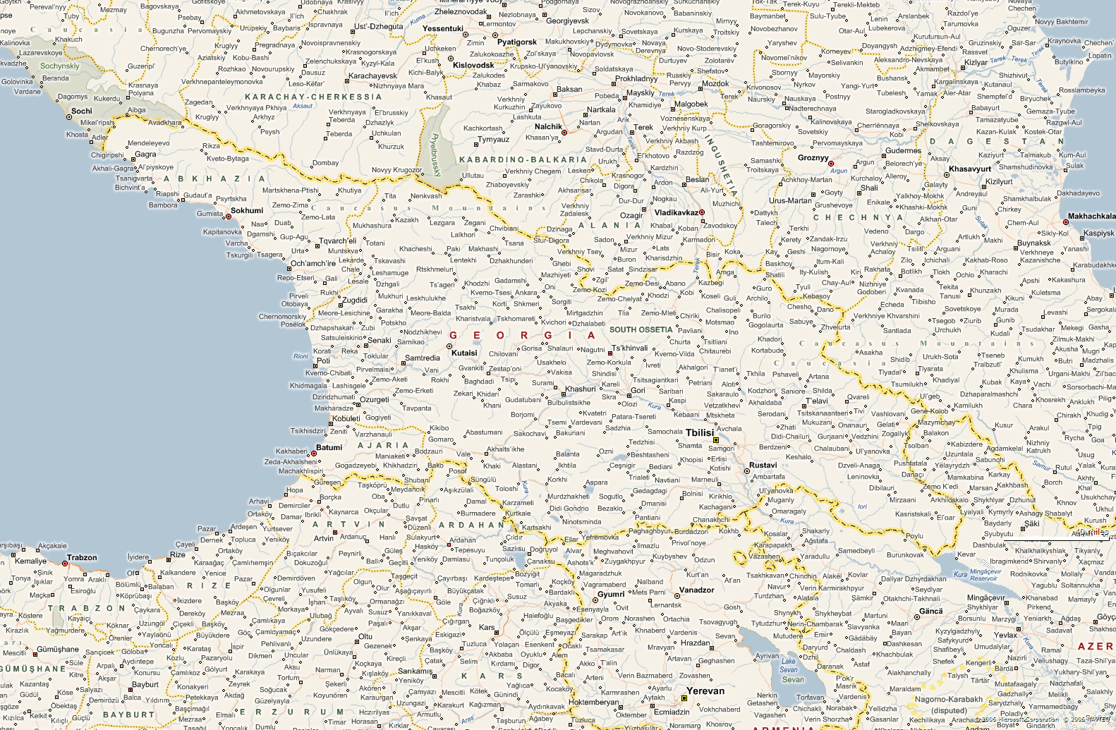 georgia detailed map