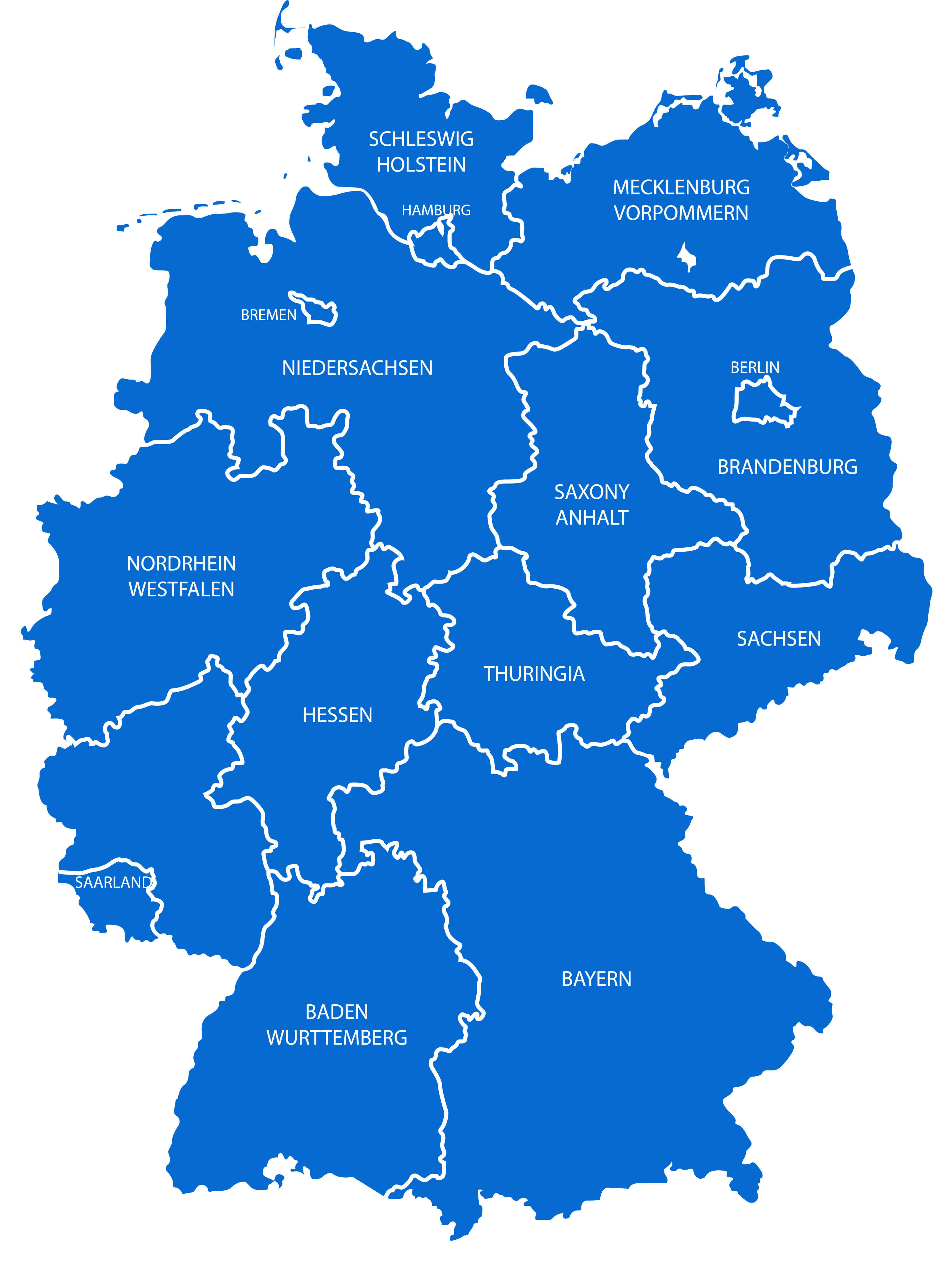 Germany Blank States Map