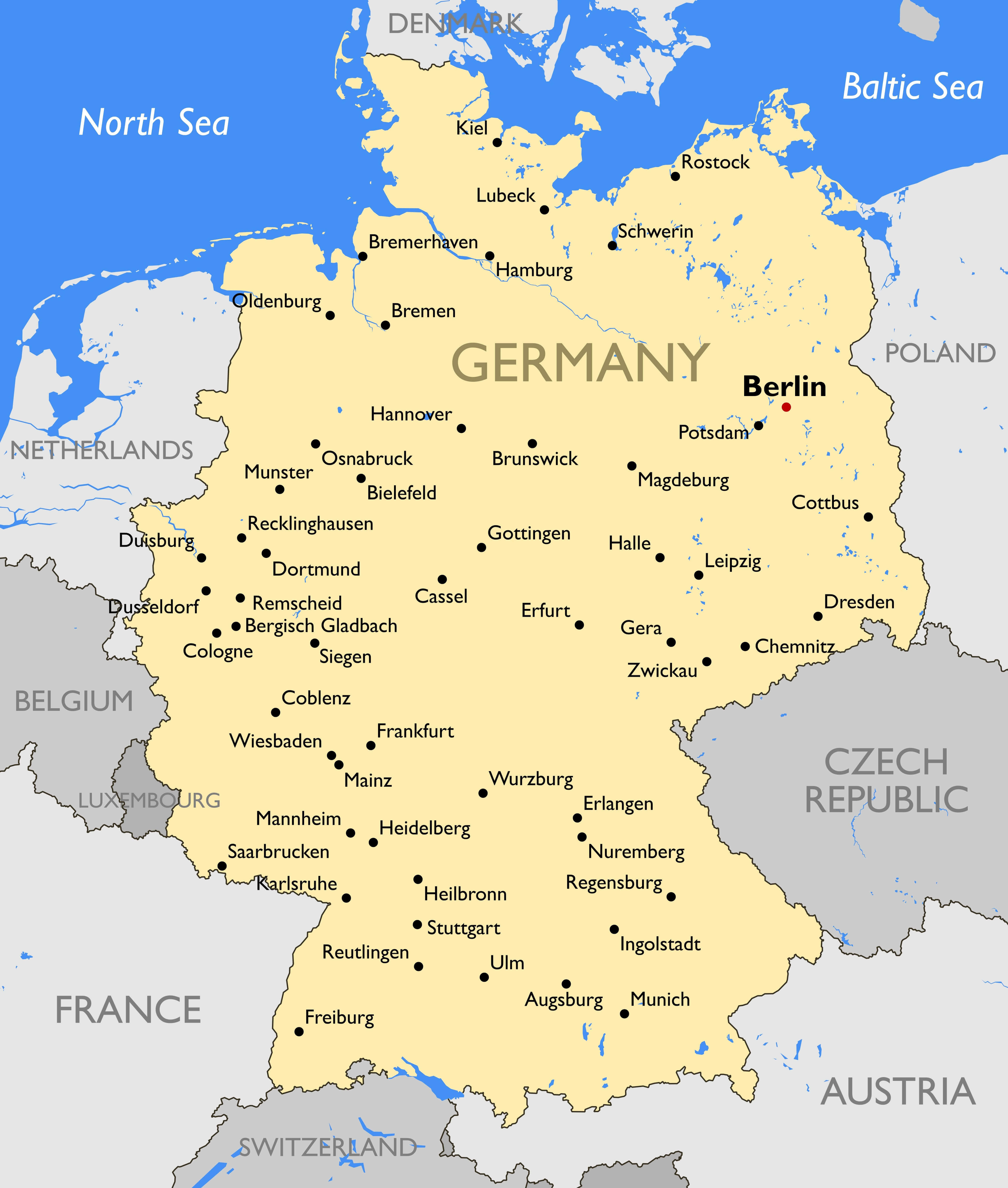 Germany Cities Map