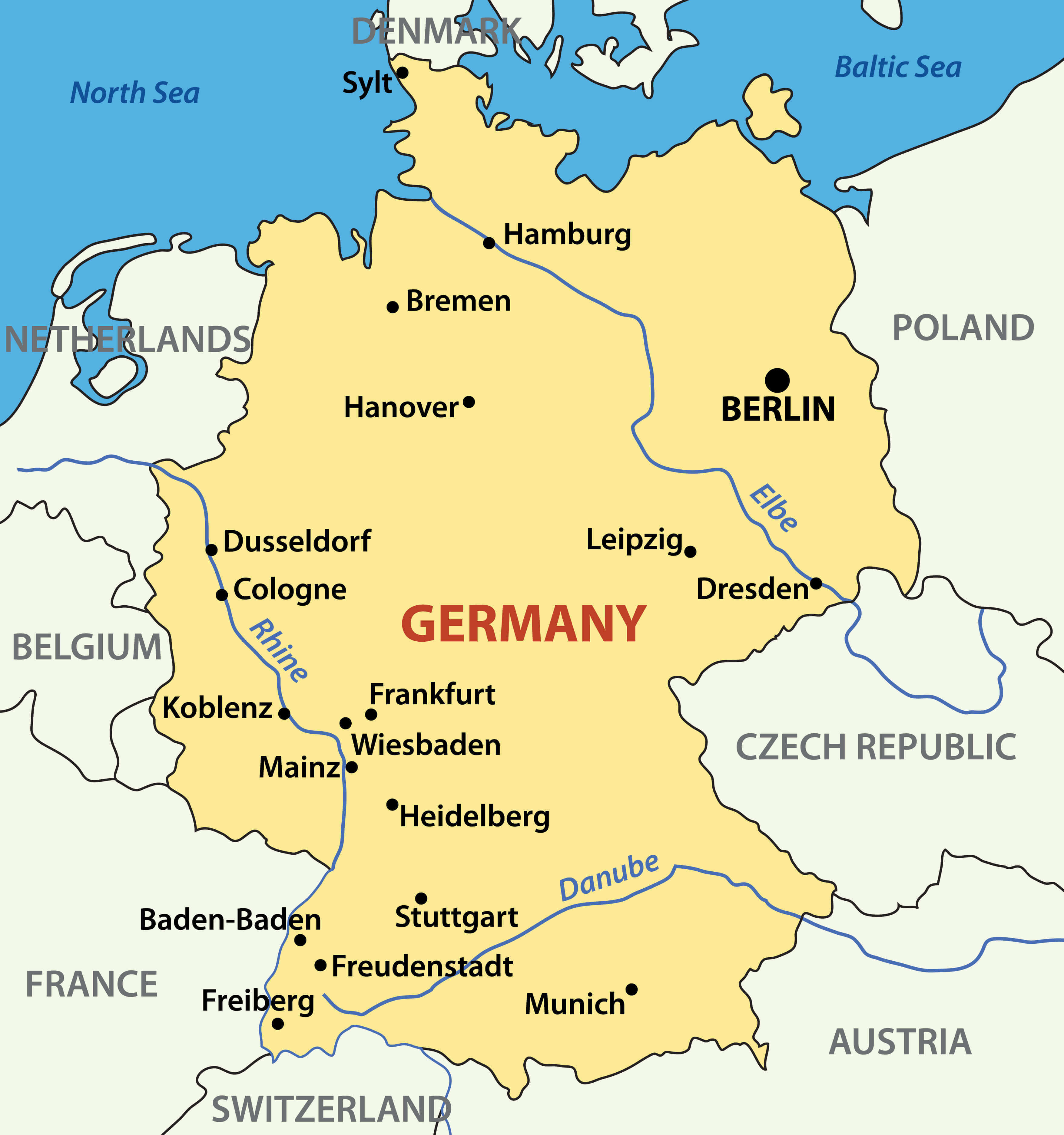 List 92+ Wallpaper Map Of Germany With States And Capitals Full HD, 2k, 4k