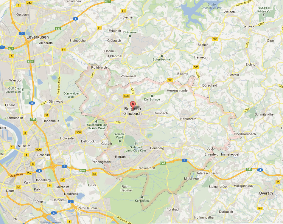 map of Bergisch Gladbach