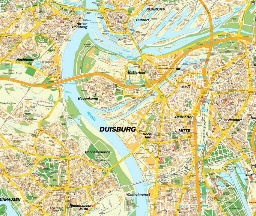 Duisburg city center map
